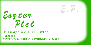 eszter plel business card